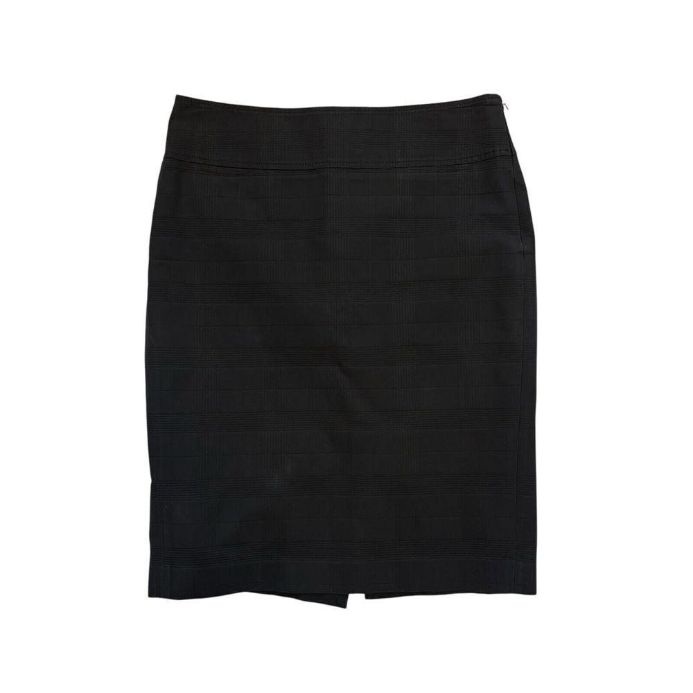 Burberry  Sz 10 Black‎ Nova Check Classic Knee Length Pencil Skirt Coin Pockets